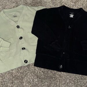 Little Bipsy Kids Black and Green Cardigan Set